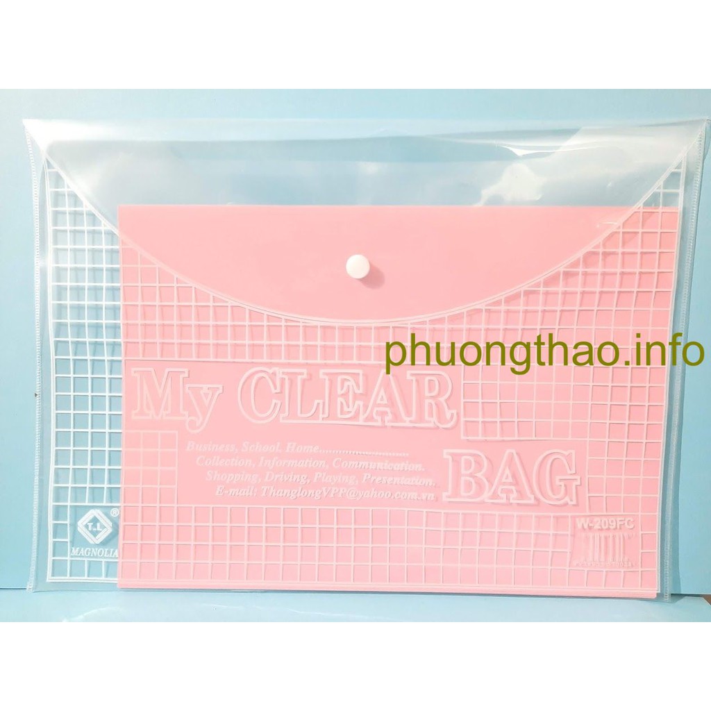 Clear bag, túi đựng tài liệu, hồ sơ khổ A TL (Túi khuy)