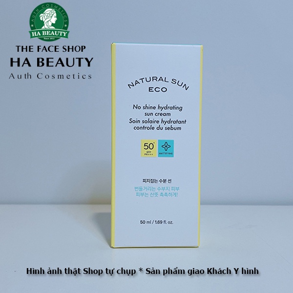 Kem chống nắng dưỡng ẩm cho da dầu hỗn hợp The Face Shop Natural Sun Eco No Shine Hydrating Sun Cream SPF50+PA+++ 50ml