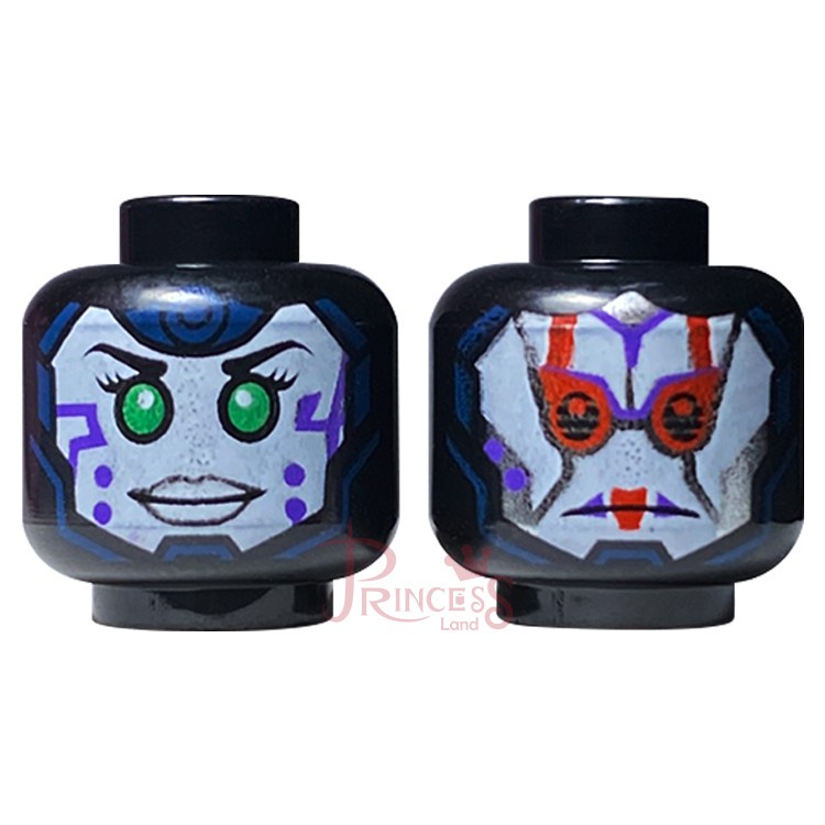 Phụ kiện Iego 6 : Đầu màu, gương mặt 1 sắc hoặc 2 sắc - Minifigure, Head