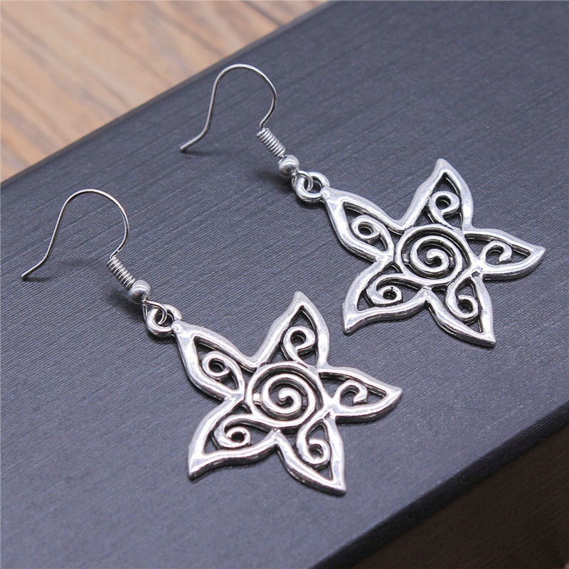 Bông Tai Mạ Bạc Hình Hoa Sen Thiết Kế Đục Lỗ Thời Trang Sang Trọng