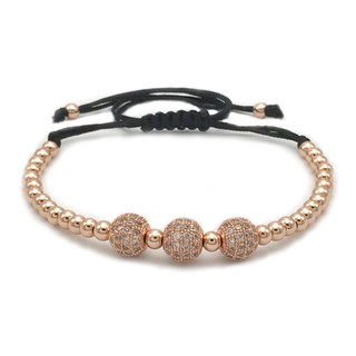 VÒNG TAY LUCKY CHARM HEMATIT CHARM SAWAROVSKI (ROSE)