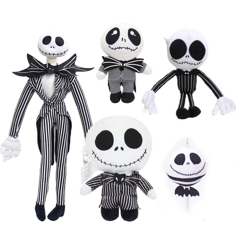 Búp Bê Nhồi Bông Hình Đầu Lâu Đen 50CM Trong Phim The Nightmare Before Christmas Jack Skellington Sally