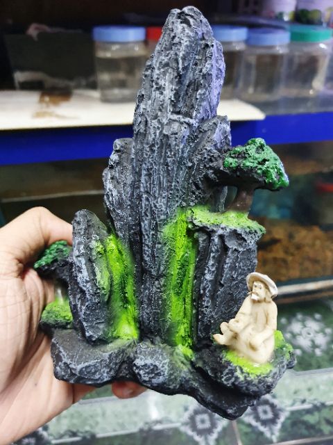 CẢNH NÚI TRANG TRÍ HỒ CÁ NON BỘ 13x7x15cm