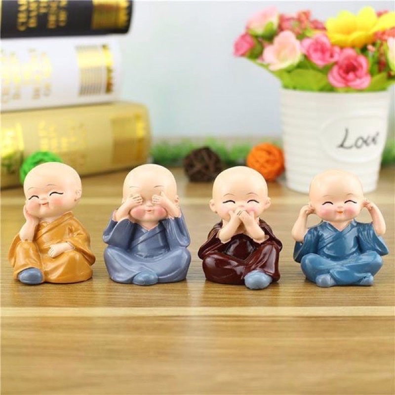 Bộ 4 tượng chú tiểu 4 không để Tapo xe ô tô