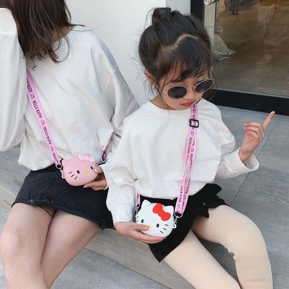 Túi Đeo Chéo Silicone Chống Nước Hình Mèo May Mắn Cho Bé