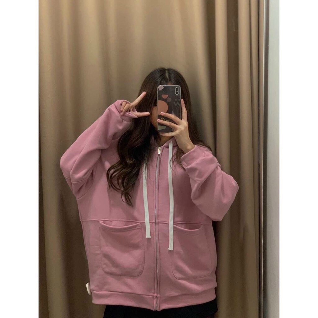 Áo Khoác Hoodie ❤️FREESHIP❤️ Áo Hoodie Nữ Khóa Kéo 2 Túi Có Nón Chất Nỉ Đẹp Thời Trang