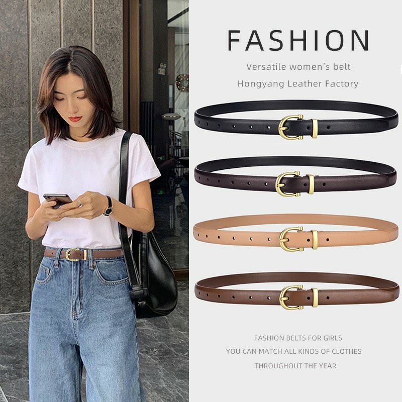 Thắt lưng da, dây nịt da mặt basic dễ phối đồ size 2cm