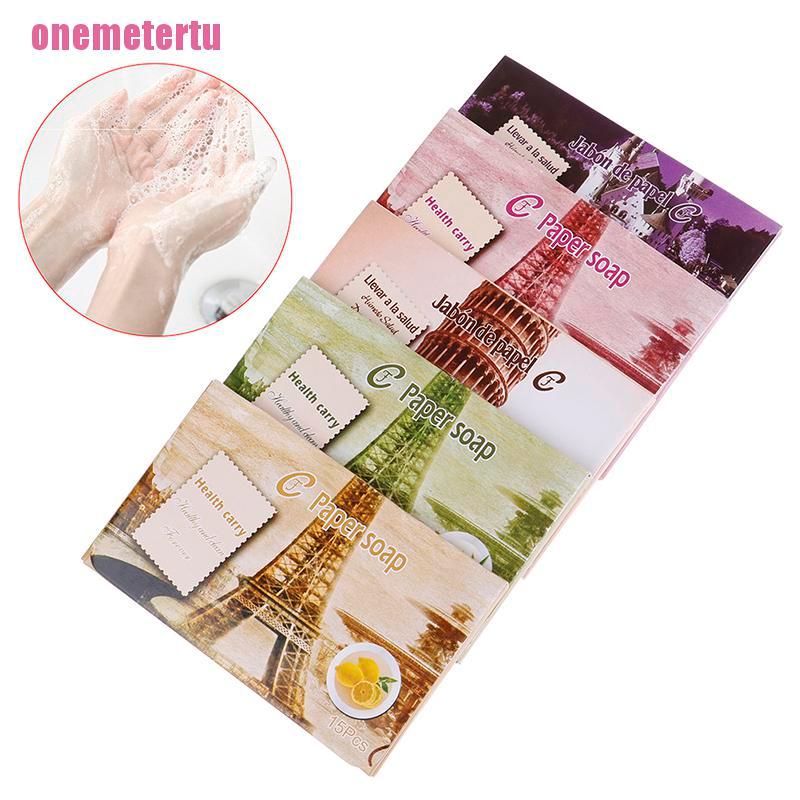[Hàng mới về] Hộp 15 xà phòng giấy mini dùng 1 lần tiện lợi cho du lịch