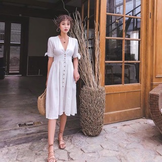 Váy trắng thô đi biển