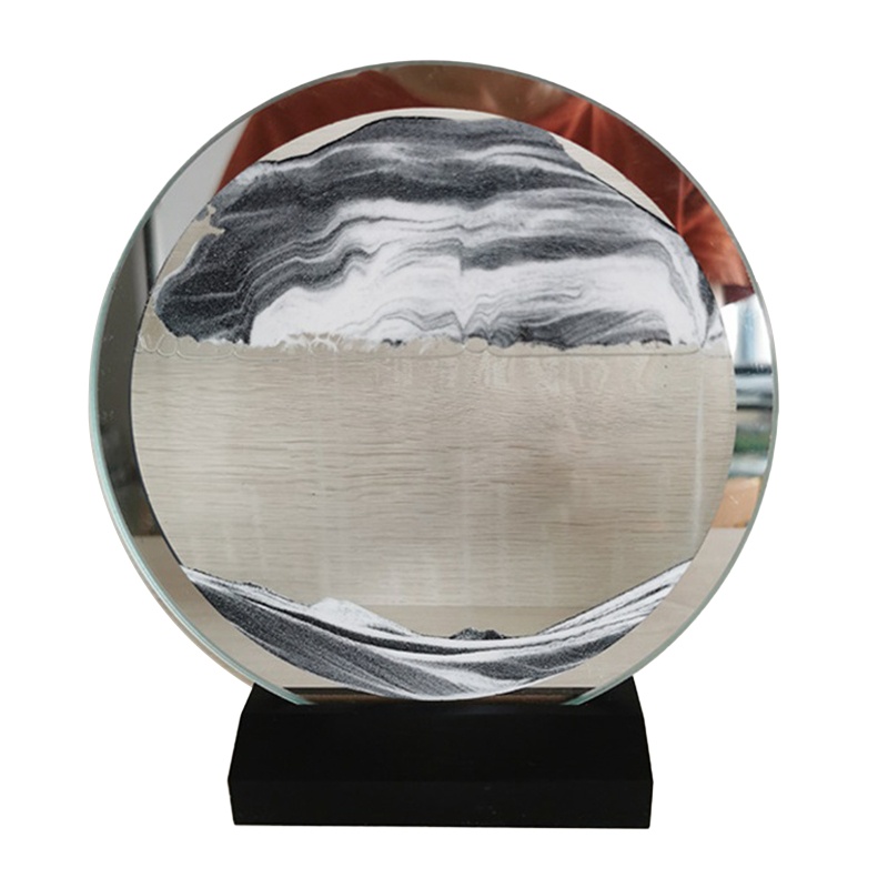 Tranh cát kim tuyến đồng hồ cát hình cảnh biển thiên nhiên chuyển động