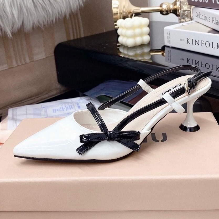 Giày Nữ Công Sở sandal Nữ Cao Gót Nơ Cạnh Gót vuông và Gót nhọn
