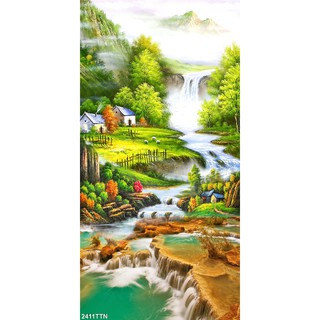 TRANH DÁN TƯỜNG 3D SƠN THUỶ HỮU TÌNH THÁC NƯỚC ĐẸP NHIỀU MẪU - TRANH NON NƯỚC HỮU TÌNH