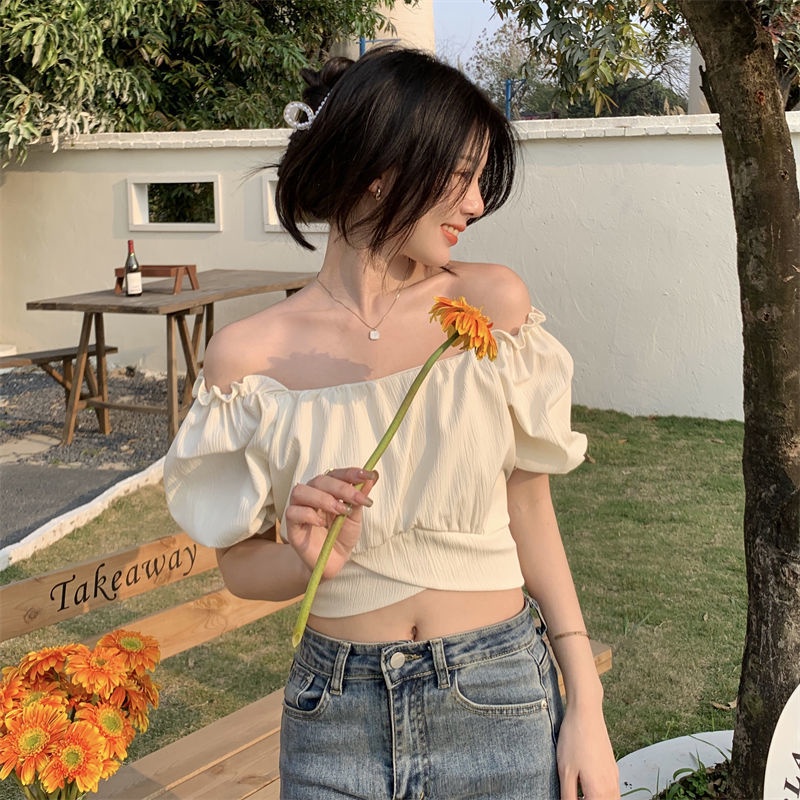 Áo Kiểu Cổ Chữ V Tay Loe Ngắn Thiết Kế Thắt Nơ Ngọt Ngào Thời Trang Cho Nữ