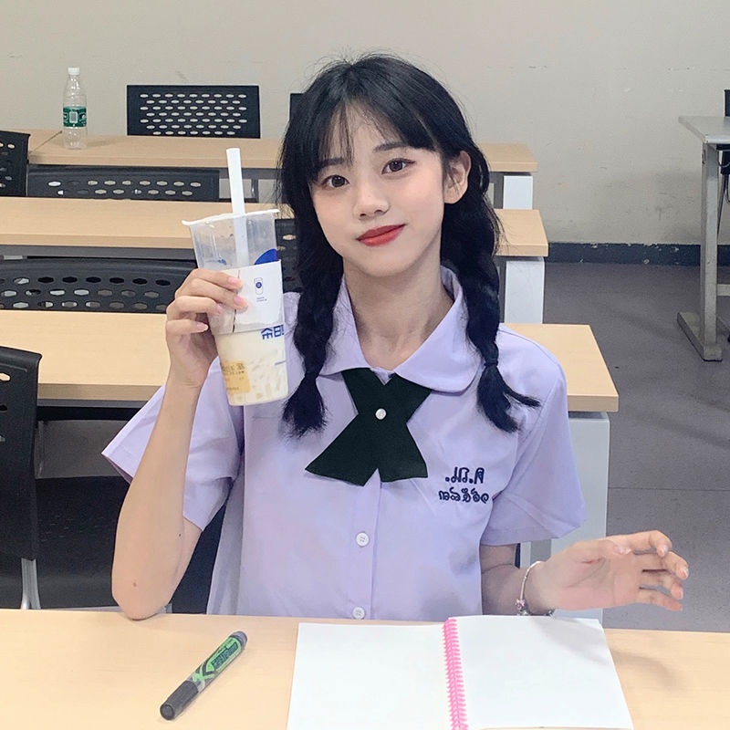 Bộ Đồng Phục Nữ Sinh Thái Lan jk Áo Sơ Mi jk Váy Kẻ Caro jk Set Đồng Phục Học Sinh Trung Học jk Nano Taboo jk
