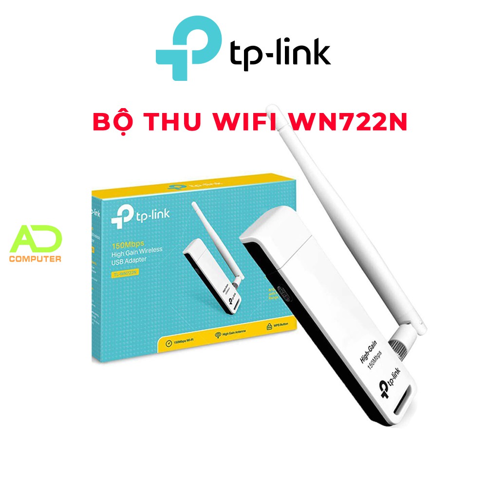 Bộ Thu Wifi Tplink WN722N - USB Wifi (high gain) tốc độ 150Mbps Wn 722N