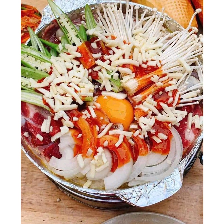 Chảo nhôm nướng thịt - chảo gang làm bò sốt hàu HUỲNH ANH tiện dụng