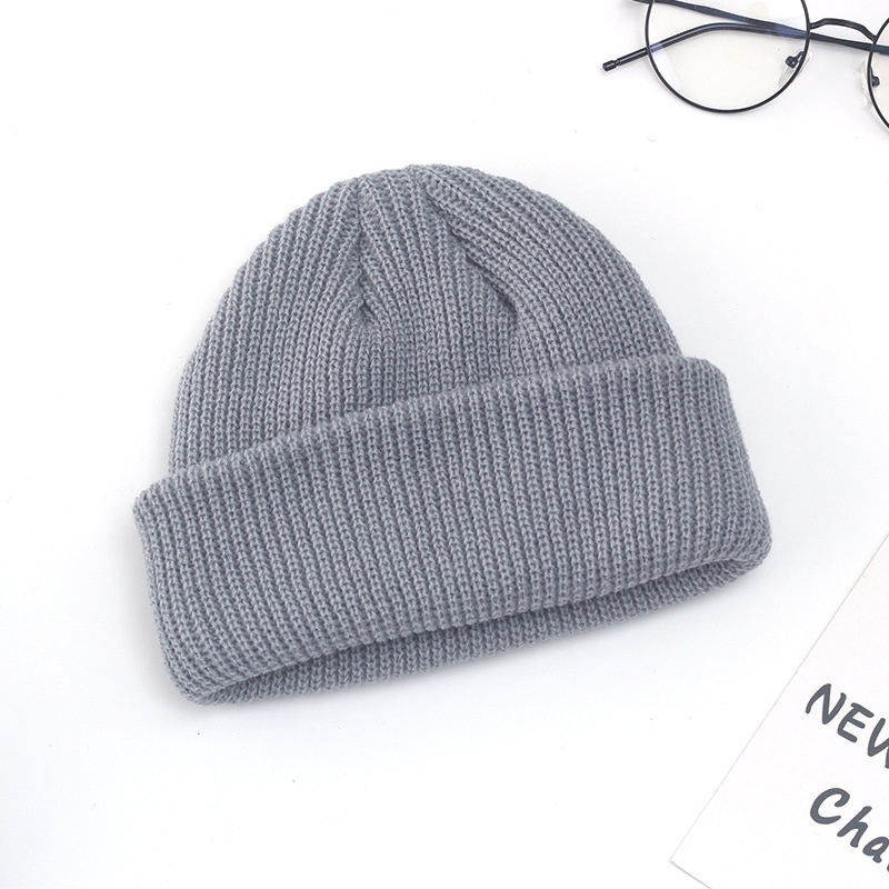 Mũ Len Beanie Không Vành Màu Trơn Giữ Ấm Mùa Đông Dành Cho Nam Nữ