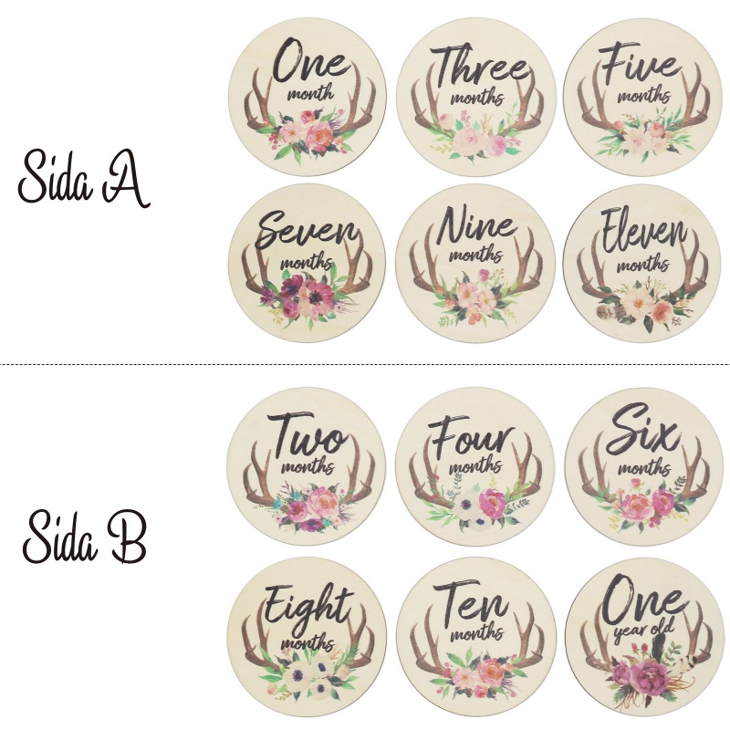 Set 6 Tấm Thẻ Đánh Dấu Sừng Hươu / Hoa Hoạt Hình Handmade Dành Cho Trẻ Em