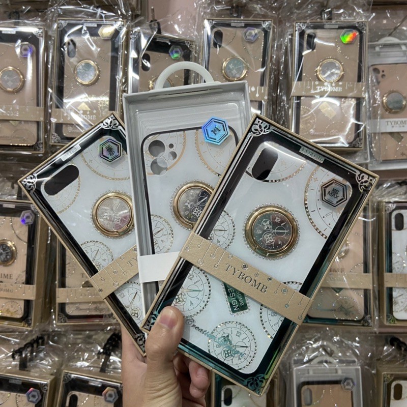 Ốp iPhone Cao Cấp Tybomb Kèm Giá Đỡ Hình Đồng Hồ Cho iPhone 15 Pro Max, 14 Pro, 13 Pro, 13, 12 Pro Max, 12, 11