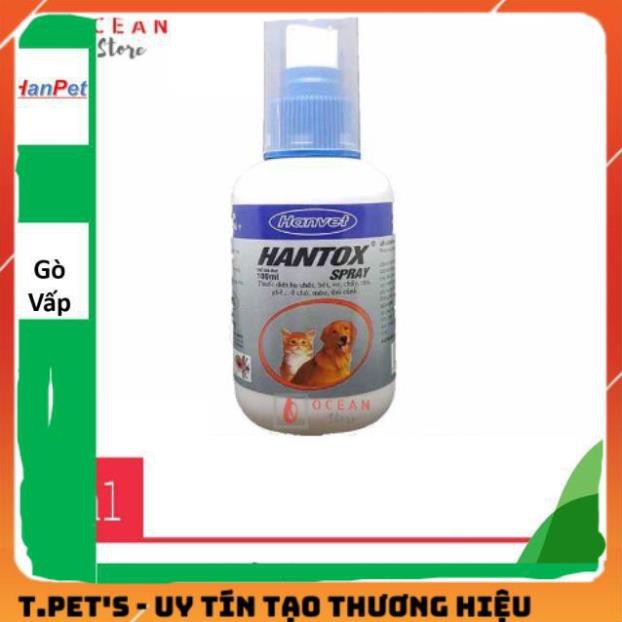 Hantox - 200 100ml dạng xịt trị ve, ghẻ, chấy, rận, bọ chét trên chó mèo