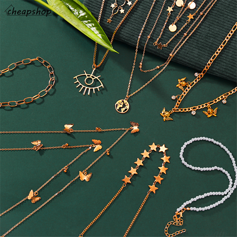 iF YOU Dây Chuyền Hợp Kim Mặt Hình Bướm Đính Ngọc Trai Giả Xinh Xắn Cho Nữ