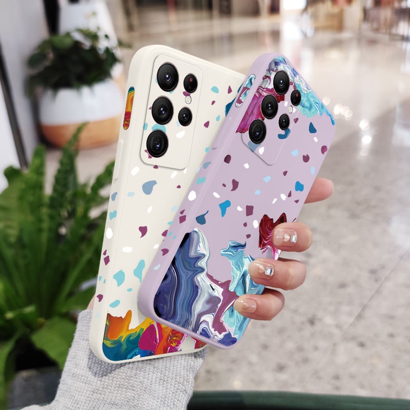 Ốp Điện Thoại Họa Tiết Mực In Sáng Tạo Cho Samsung Galaxy S23 S22 Ultra Plus