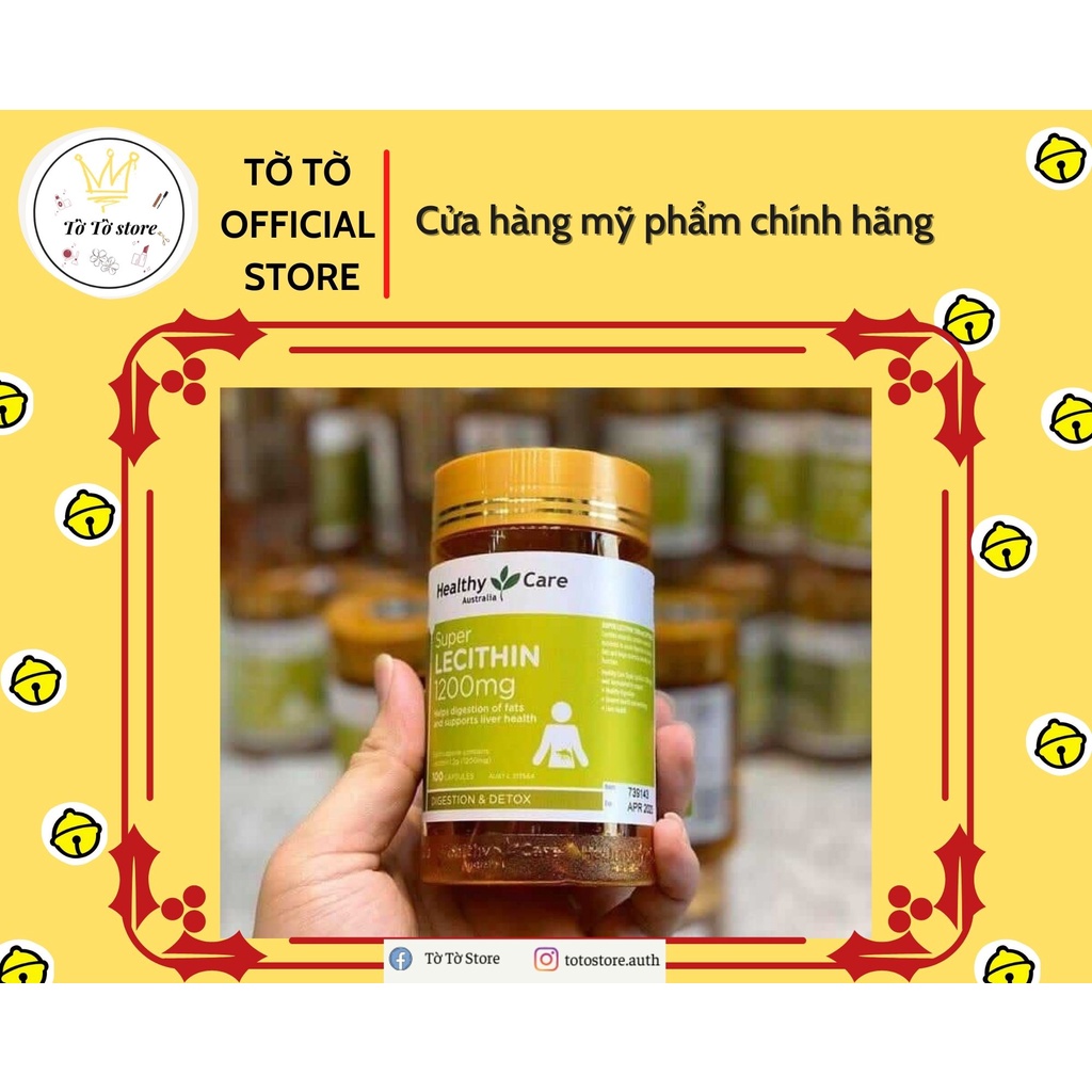 [HÀNG SẴN]Mầm Đậu Nành Healthy Care Super Lecithin 1200mg Úc Chính Hãng 100 Viên Uống Tăng Vòng 1 [ QUÉT ĐƯỢC MÃ QR]