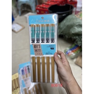 Bộ 10 đôi Đũa tre hoa văn cao cấp xuất Nhật TC