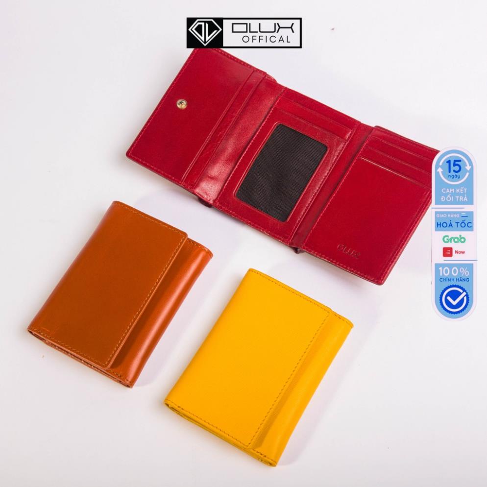 Ví nữ, ví nữ mini da thật ba gấp LISA da nhập khẩu - thời trang OLUX - Full Box
