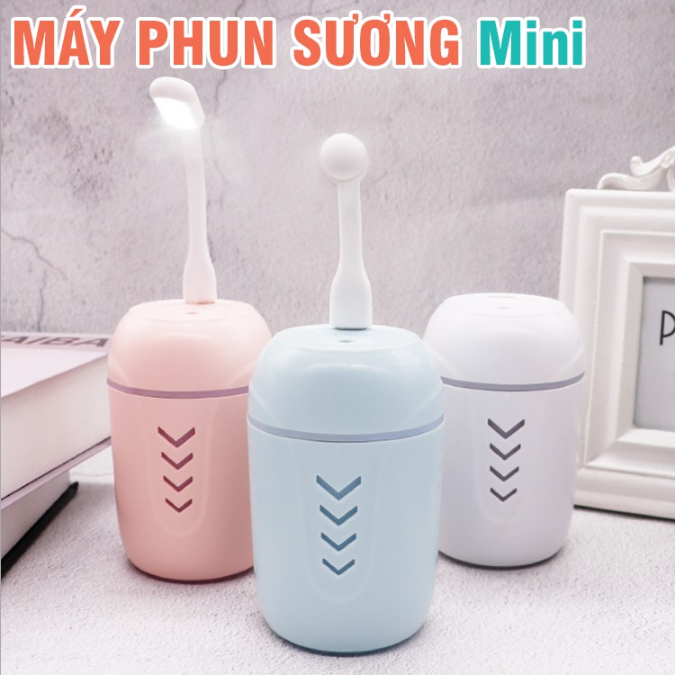 Máy tạo độ ẩm phun sương mini Buib HUMIDIFIER Khuếch Tán Tinh Dầu Có Đèn LED và quạt gió mini