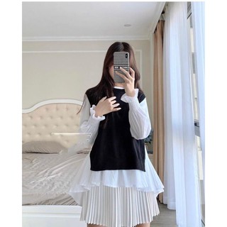 ÁO TRẮNG TAY DÀI PHỐI GILE