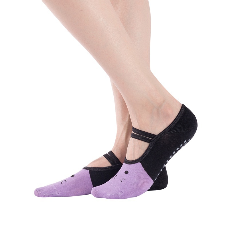 Tất Cotton Hở Lưng Chống Trượt Tập Yoga Cho Nữ