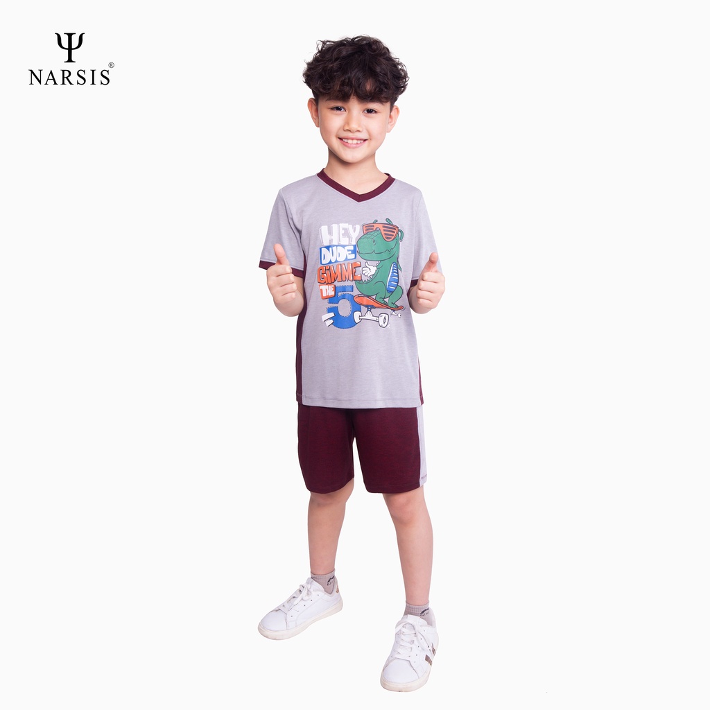 Bộ cộc tay bé trai nhiều mẫu Narsis KE1034 KE1035 KE1036 vải cotton mềm mịn mát