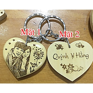 Móc Khóa Gỗ Khắc Hình