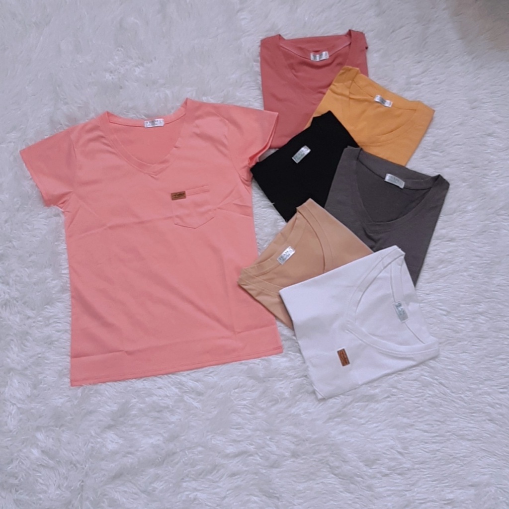 Áo thun cổ tim nữ _ combo 3 áo 100k