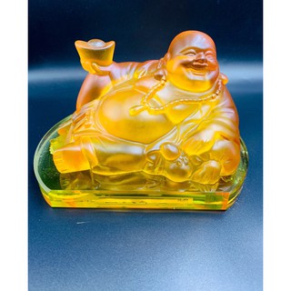 (Ưu Đãi Mua 1 Tặng 2 ) Phỗng Di Lặc Ngồi Ngả Tay Cầm Thỏi Vàng Giả Lưu Ly Giúp Mang Lại Hạnh Phúc Và Bình An