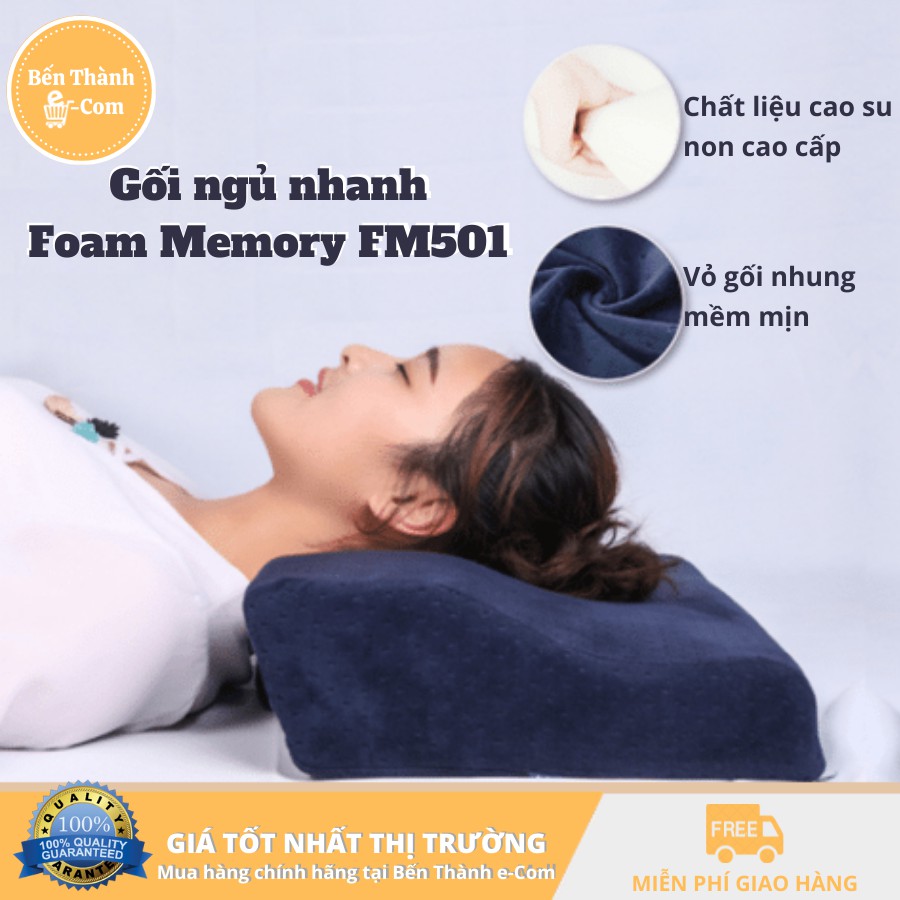 ✈️[Freeship] Gối ngủ nhanh Foam Memory FM501 [Chất liệu cao su non cao cấp]