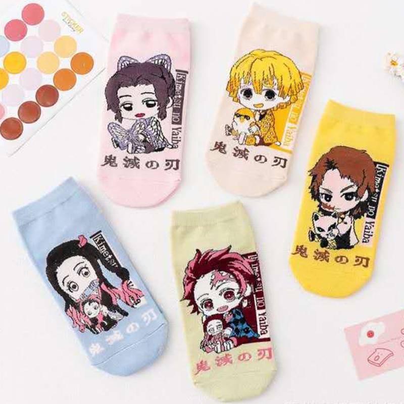Vớ cotton ngắn thoáng khí in Anime Demon Slayer Kimetsu No Yaiba