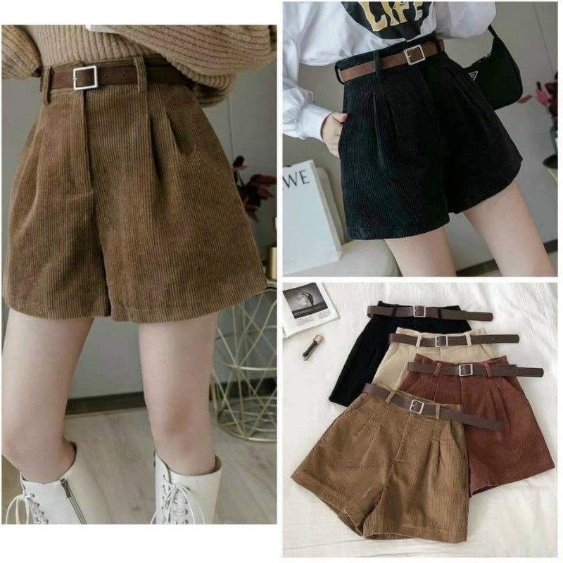 Quần Short Nữ Nhung Tăm Cao Cấp Quần Short Nữ Cạp Cao Xưởng May Sơn Hiền MSSNT
