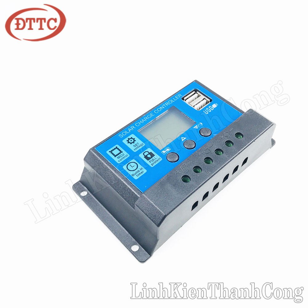 Bộ Điều Khiển Sạc Năng Lượng Mặt Trời 30A Hiển Thị LCD + Cổng Sạc USB 5V