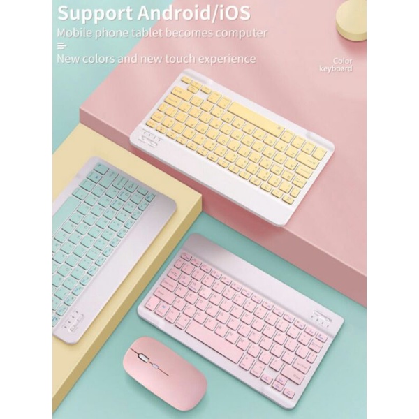 {HOT} BỘ BÀN PHÍM VÀ CHUỘT BLUETOOTH KHÔNG DÂY MINI SIÊU MỎNG THỜI TRANG HỖ TRỢ ANDROID VÀ IOS