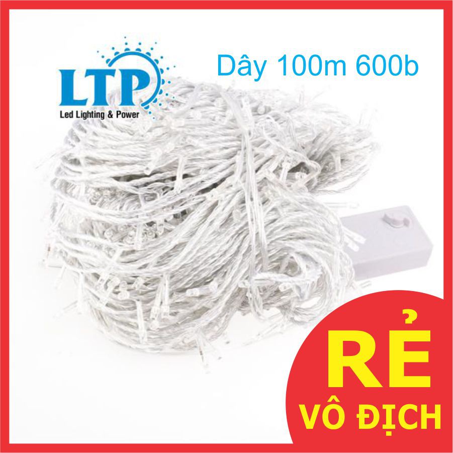 Đèn thả trang trí - Dây Đèn Led Chớp 100m 600 bóng Chuyên Trang Trí Tết, Noel, Đường phố, Cafe