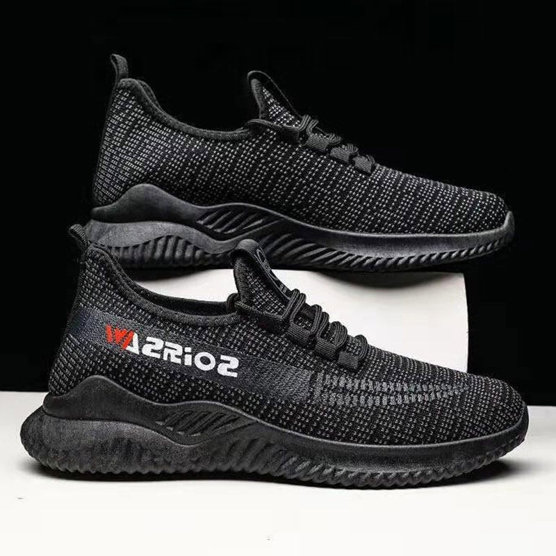 Giày Thể Thao Chạy Bộ Đế Mềm Thoải Mái Màu Xám Đen availab Mới Cho Nam