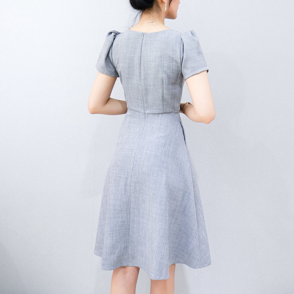 Đầm Xòe Công Sở Sang Trọng Bigsize AMYRA , Thiết Kế Dáng Xòe Đính Hoa Có Túi Cao Cấp Phù Hợp Đi Làm Đi Tiệc DA172