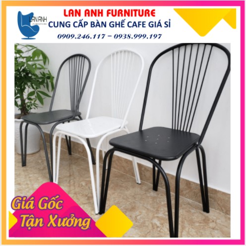 [Mã LIFE4S100K giảm 10% đơn 300K] Ghế Thonet sắt sơn tĩnh điện lưng quạt (LA-C034)-Nhắn tin chọn màu