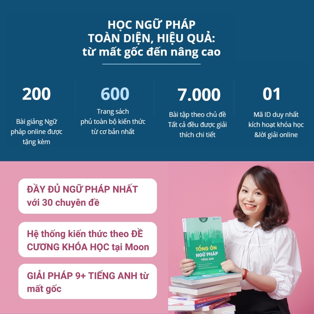 Sách - Tổng Ôn Ngữ Pháp Tiếng Anh Cô Trang Anh - Bản 2021 | Moon.vn