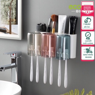 Kệ để kem đánh răng, bàn trải và tặng kèm 3 cốc Ecoco cao cấp mã E1925