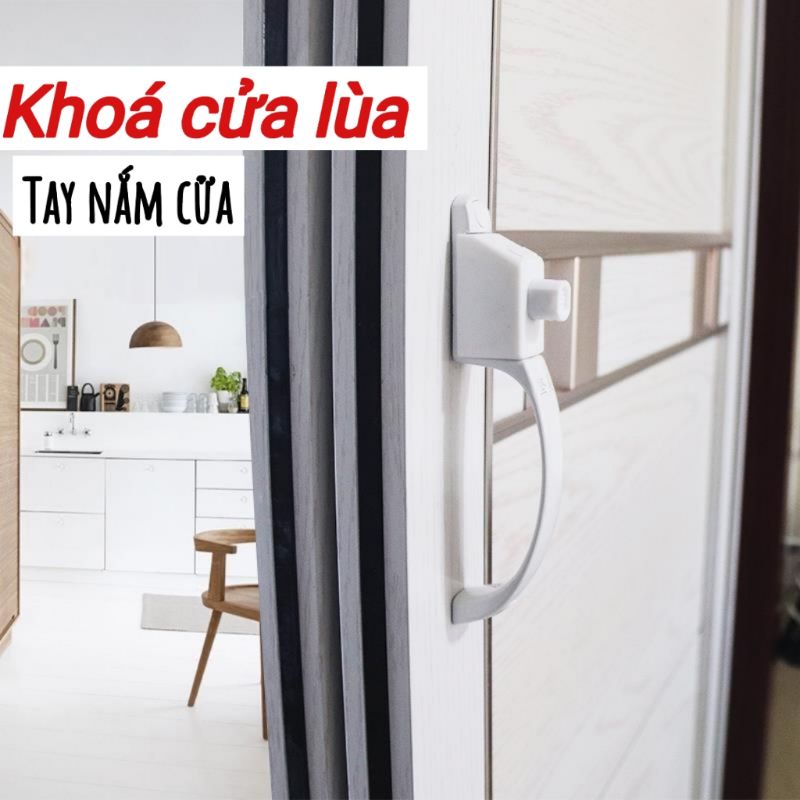 Combo - 2 cái Khoá cửa bấm tay cầm cửa lùa 2 trong 1, cửa sổ lùa nhôm, cửa đi lùa tiện lợi, cửa lùa Xingfa 55