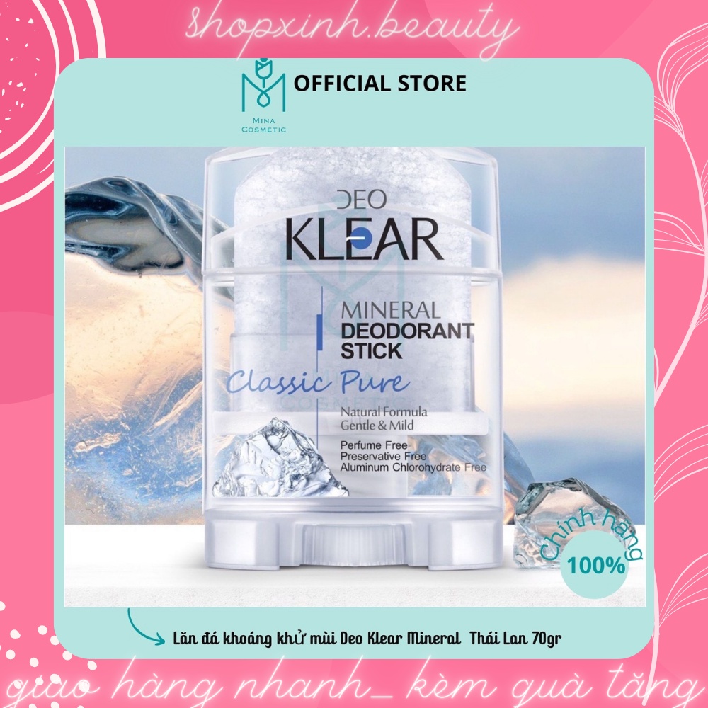 Lăn Đá Khoáng Khử Mùi DEO KLEAR Thái Lan 70g