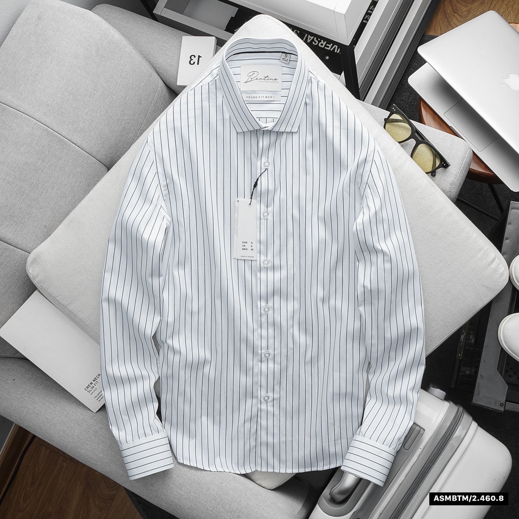 Áo sơ mi nam dài tay trẻ trung với chất liệu kate mịn mát, form slim fit 8773